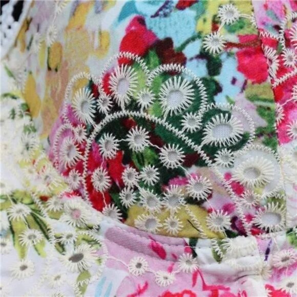 Women's Embroidery Floral Hollow Lace Bustier Crop Top Sexy Corset Bra Top White - Picture 4 of 7